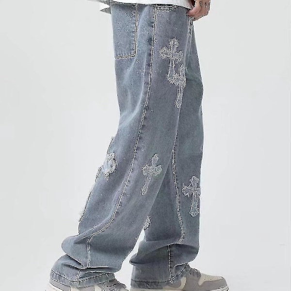 V-hanver Streetwear Baggy Jeans til Mænd og Kvinder