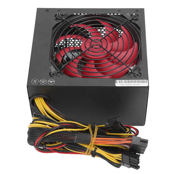 PC strømforsyning 350W stationær computer dele tilbehør rød ventilator justerbar 115/230VUS stik