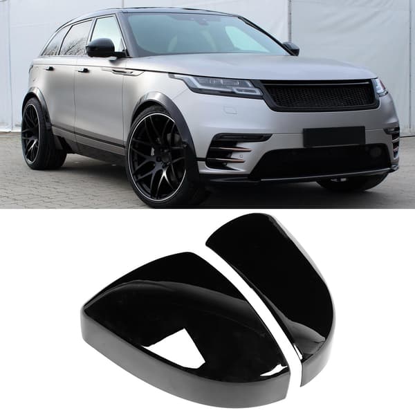 2 stk. Sidespejlskapper til bil, sort farve, passer til Range Rover Evoque 2020