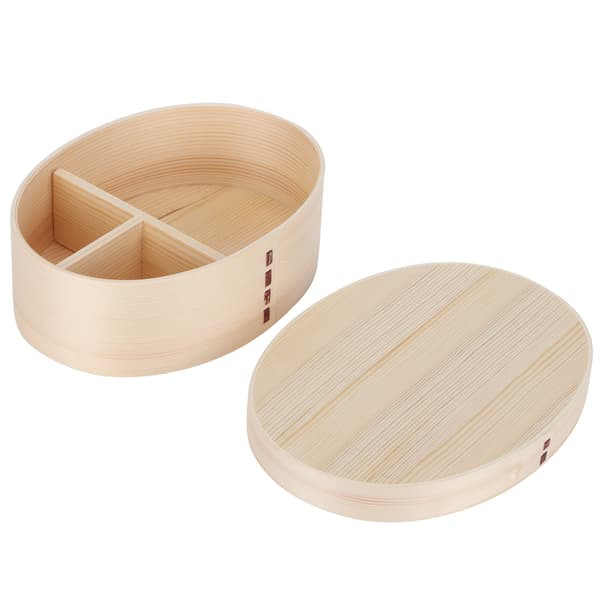 17.5x13.5cm Madkasse Træ Bento Box Bærbar Madbeholder til Studerende Arbejder Træfarve