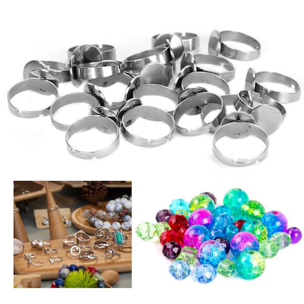 Justerbar platt ringbas i rostfritt stål - paket med 20 (12 mm)