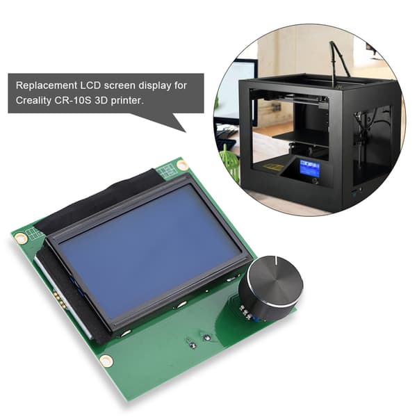 Erstatnings LCD-skjerm med 2 kabler for Creality CR‑10S 3D-printer
