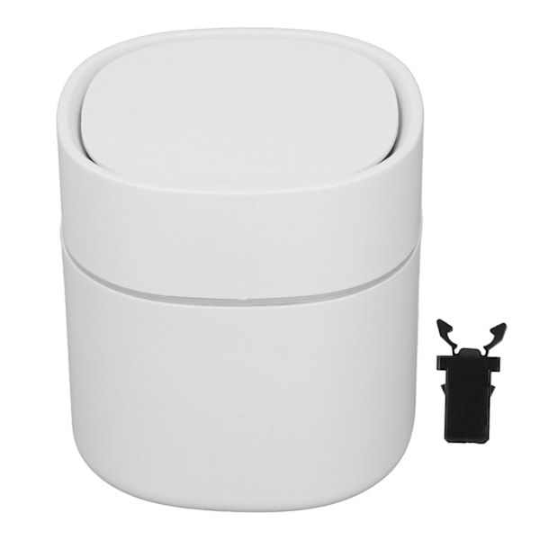 Mini skrivebords skraldespand affaldsbeholder opbevaring rengøring dåse med låg til sofabord toiletbord skrivebord bordplade hvid