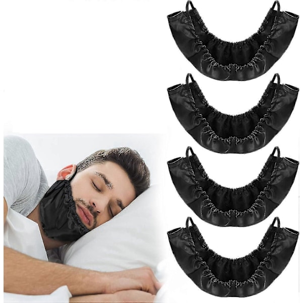 4-pack Skäggbandana, Skäggmössa Skäggbandana för Män, Justerbart Skäggskydd för Män, Skäggförkläde Mössa för Natten