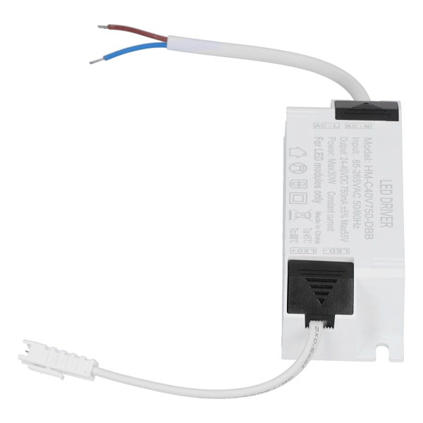 30W LED Driver Konstant Strøm 750mA LED Lys Transformer Input AC85‑265V Udgang DC24‑40V