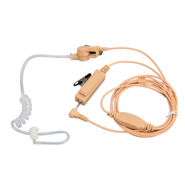 2,5 mm akustisk rør-ørestykke Single Pin PTT-knapp Walkie Talkie Headset med stålklemme for Motorola for Talkabout Brown 1Pc