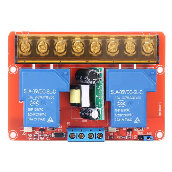 AC100V-250V 30A Høj Effekt 2-Kanals Relæ DC5V Høj Lav Niveau Trigger Switch Modul