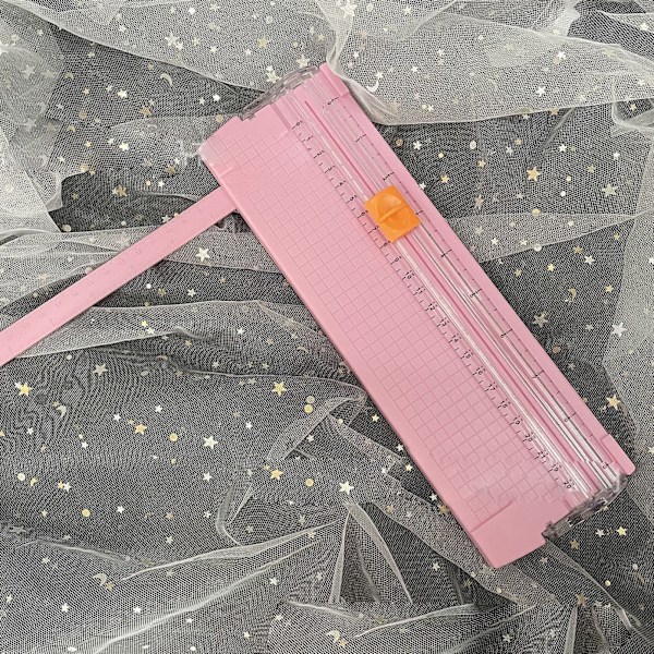 Papirkutter Liten Minifolding Klarskala Grader Gratis karbonstålskjæring Scrapbook Papir Trimmer Rosa