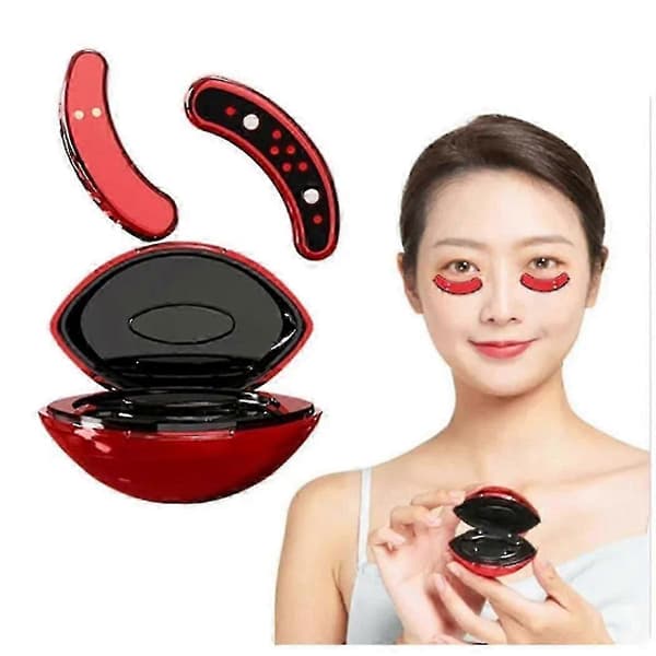 Mini øjenskønhedsapparat EMS mikrostrøm øjenmassager anti-aging mørke rande rynkefjerner varmeterapi