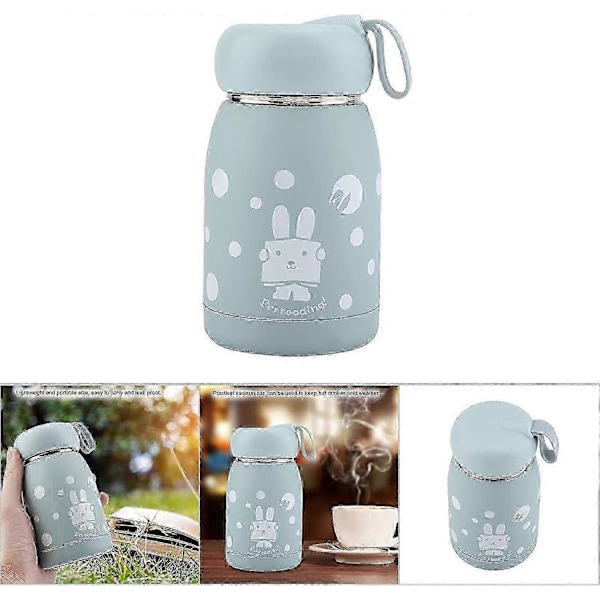 320 ml ruostumattomasta teräksestä valmistettu eristetty vesipullo, mini vesipullo ulkoiluun, sininen