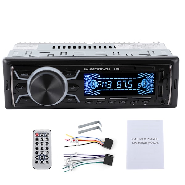 12V auton FM-radio Bluetooth-audiosoitin värikäs valo kaukosäädin tukee MP3/WMA/USB