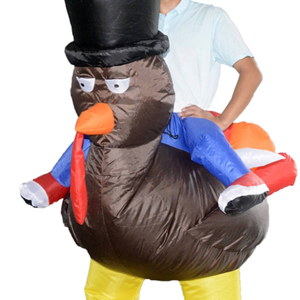 Puhallettavat Halloween-asut, kalkkuna-asu miehille