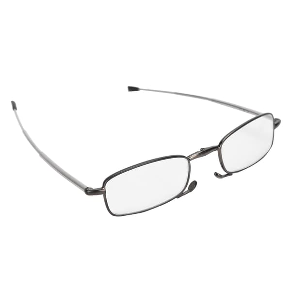 Sammenleggbare briller Unisex Menn Kvinner Rustfritt Stål Eldre Anti-skli Lesebriller (+250 Grå)