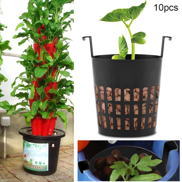 10 stk. høykvalitets nettingpotte hydroponisk aeroponisk planting dyrkingspotter