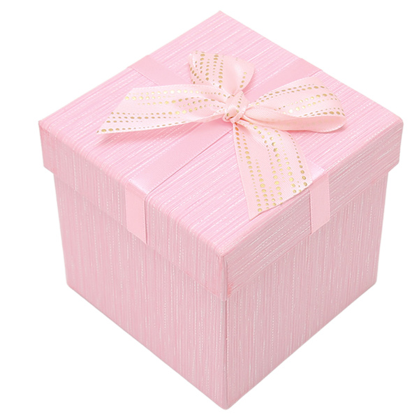 4 stk. gaveæske med låg 3,9x3,7x3,9 tommer gaveæsker til bryllup jul fødselsdag valentinsdag pink HM2330407