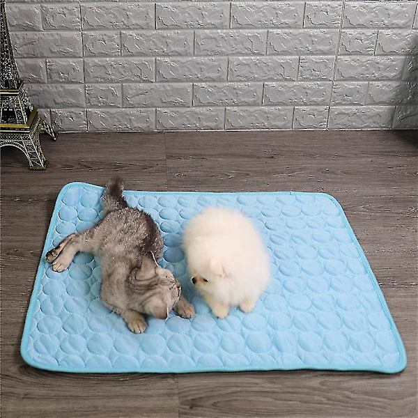 Jääsilkkinen viilentävä alusta koirille ja kissoille Kennel-tyyny 70*55cm Sininen