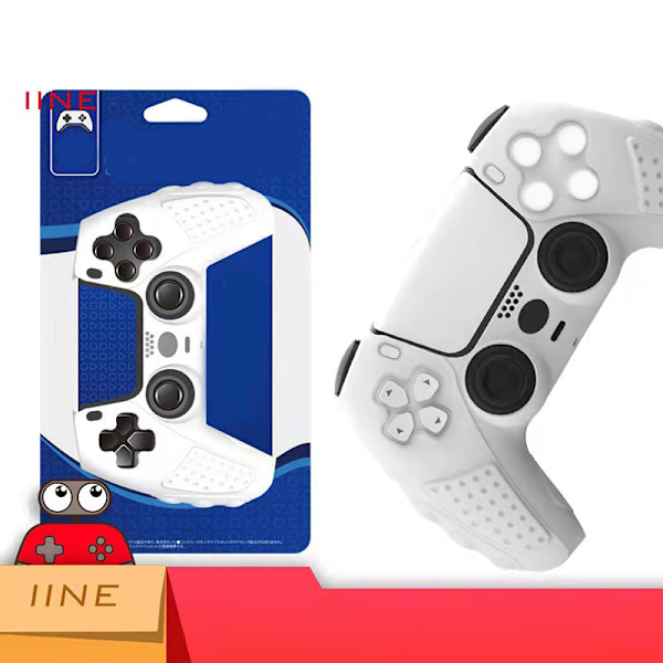 Gamepad Silicone Case Cover Skid Resistance Gamepad Protective Cover for PS5 Game Controller White