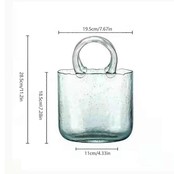 Bästsäljande Handväska Form Klar Vas, Klar Väska Glas Blomvas För Hem Bröllopsdekor Transparent Färg