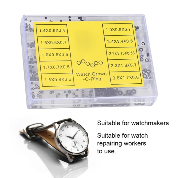 500 kpl watch pää vedenpitävä rengas watch kruunu O rengas vedenpitävät tiivisteet watch korjaustyökalut