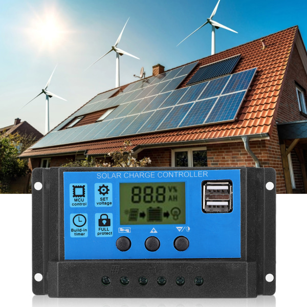 12V 24V Intelligent Fotovoltaisk Solcelle Ladningsregulator PWM Auto Solcellepanel Regulator Tilbehør 10A
