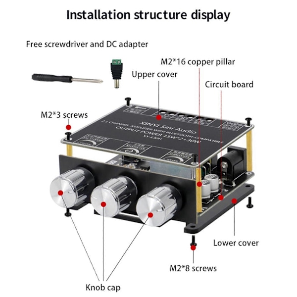 XY-E30H 2.1 Kanal Bluetooth Ljudförstärkarkort Modul