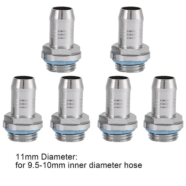 6 stk. PC Vandkøling TwoTouch Fitting G1/4 Gevind Barb Connector til slange 7,5 mm B