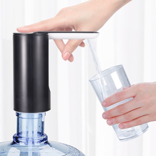 Vandflaske Dispenser Foldbar USB Genopladelig Automatisk Bærbar Elektrisk Vand Dispenser Pumpe Sort 4W