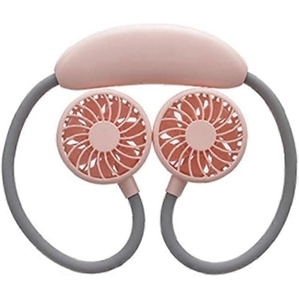 Nackfläkt mini kylande USB-fläkt handsfree fläkt lat tyst nackhängande kylfläkt rosa