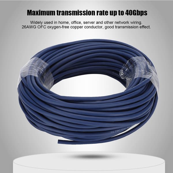 CAT8 26AWG 2000Mhz Iltfri Kobber Netværkskabel Ethernet Dataledning (30m / 98.4ft)