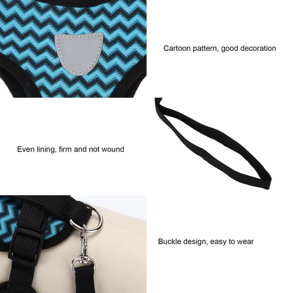Reflekterende sele med trekkline for katter og små/mellomstore hunder MM