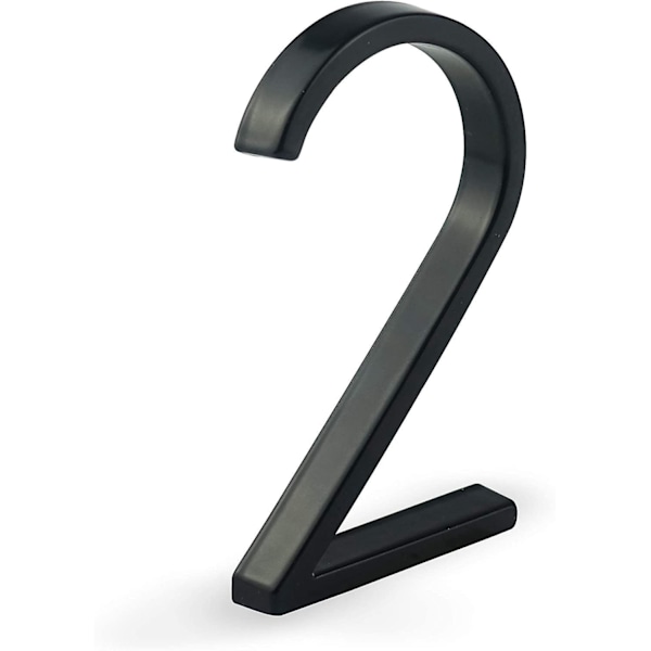 Flydende Husnummerplade Moderne Dørnumre Skiltplade Gade Hjem Adresse Numre Sort Metal (Sort, 2) 131.04*200mm