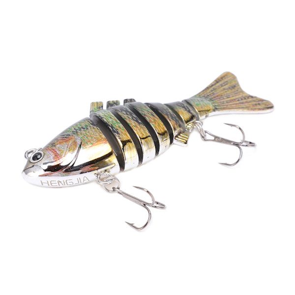 Flerleddet Swimbait Multi Section Fiske Hard Bait med 2 kroker for Bass Trout Ferskvann Saltvann3#