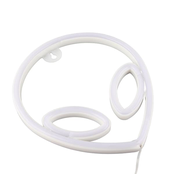 Alien Neonskylt LED PVC Vattentät USB-driven Neonskylt Lampor för Fest Sovrum Väggdekor Rosa och Vit
