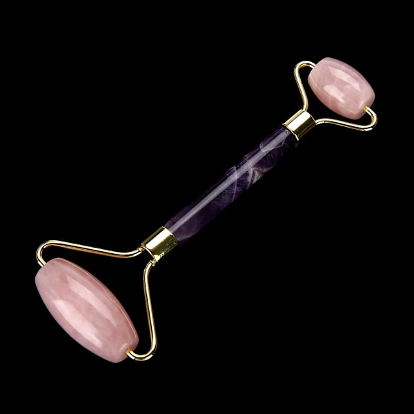 Naturlig Jade Roller for Ansikts- og Øyemassasje Anti-aldring Rynkemassasje Rose Crystal Amethyst