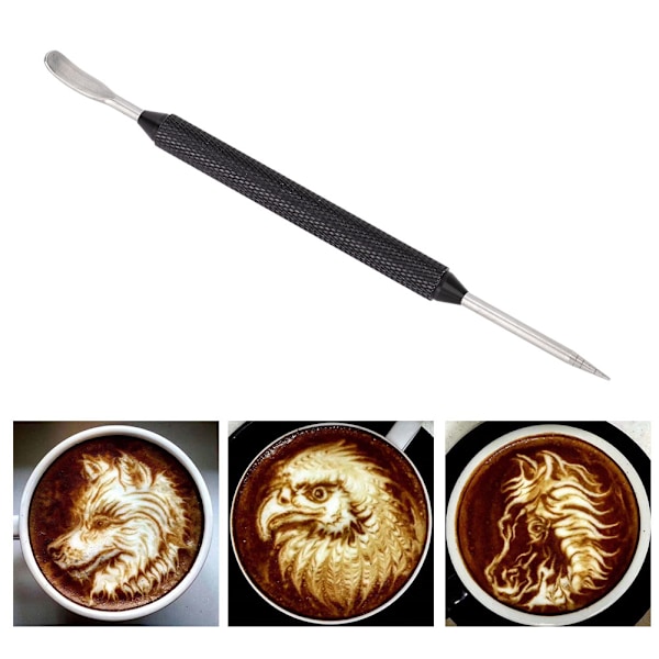 Dekoreringsverktøy i rustfritt stål for kaffetrekknåler DIY Kaffeekunstnåler Kjøkkenutstyr