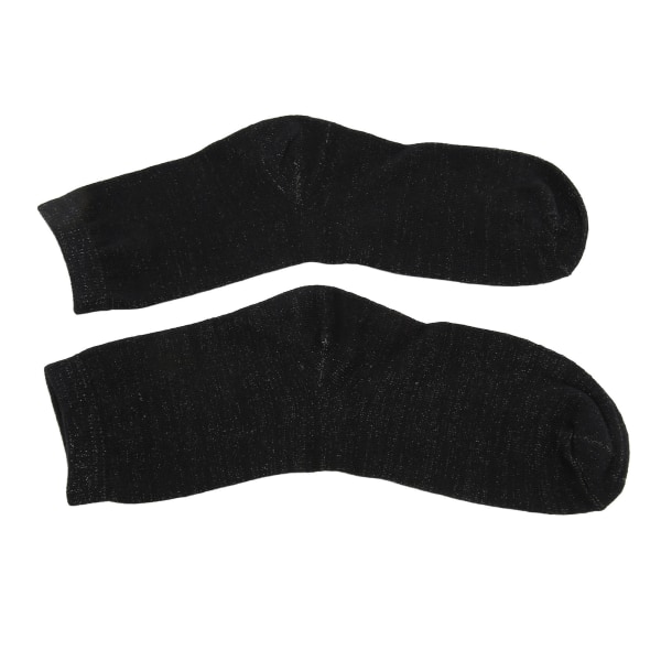 Deodorantsokk pustende sølvfiberribbet elastisk Luktbestandig sokk for svette føtter Svart