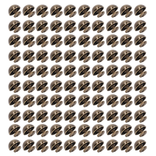 100 set svampnitar runt huvud 10 mm galvanisering halvcirkellegering Runt huvudnitar för punkkläder skor brons