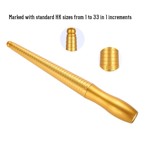 HK Kopparring Sizer Finger Size Gauge Dorn Smycken Size Stick
