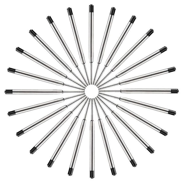 Molain 20-pack Ersättningspatroner i Metall för Kulspetspennor, Svart Bläck, 1 mm Medium Spets, Kulspetspenna Refiller Bläckpatroner för Vardagsbruk