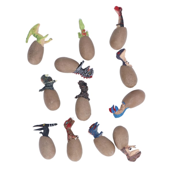 Dinosaurieägg Leksaker 12 Sorter Livsliknande Simulering Design Utbildande Kläckande Dinosaurie Leksaksmodell för Över 3 År Gamla