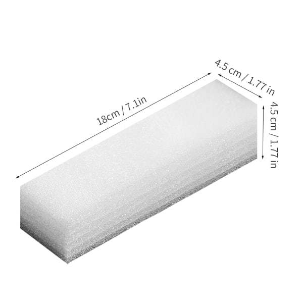 Tørrskum Hvit perle bomull rektangel skumblokk Støtsikker emballasjeskum til bryllupsbursdagsfest18x4,5x4,5 cm / 7,1x1,8x1,8 tommer
