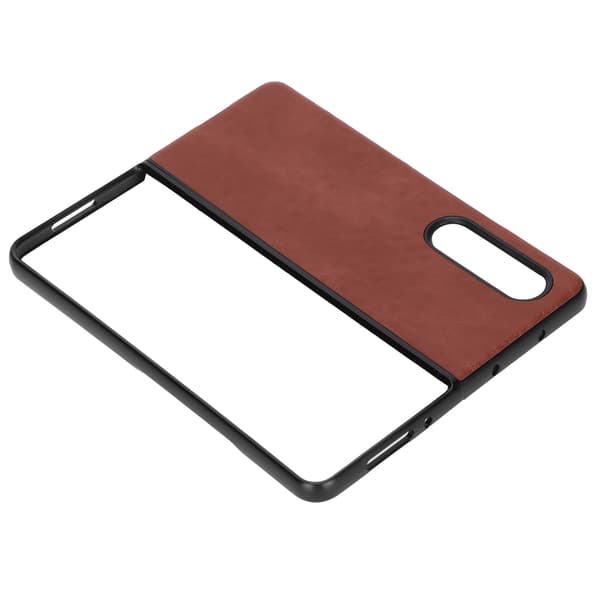 Läderfodral Stötsäkert Telefonfodral för Samsung Galaxy Z Fold 3 Brun