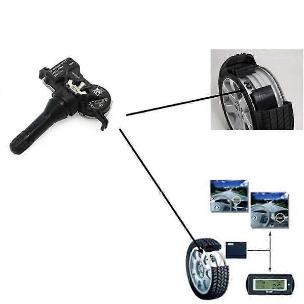 4 st 4250C275 Däcktrycksövervakningssensor kompatibel med Mitsubishi Pajero Sport III 2014-2025 433MHZ TPMS Tryckövervakare