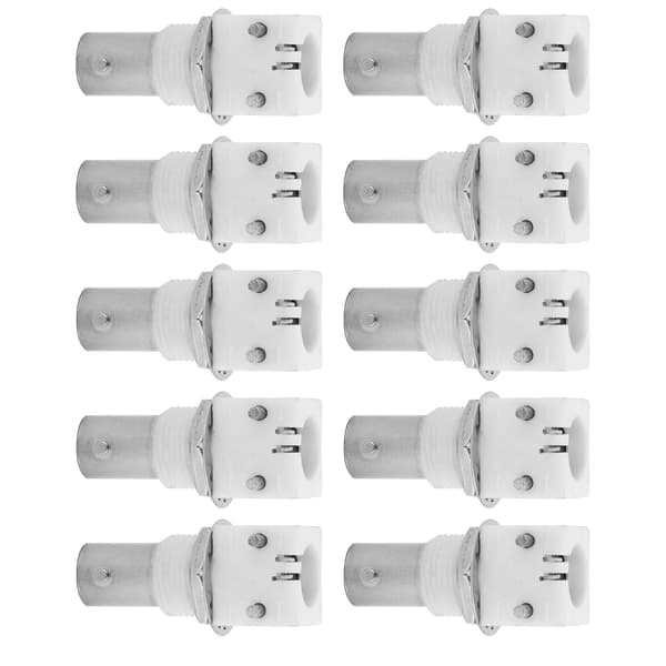 10 stk 90 graders hvit PCB-montert BNC-kontaktkort 2P BNCQ9-adapter for CCTV-systemer