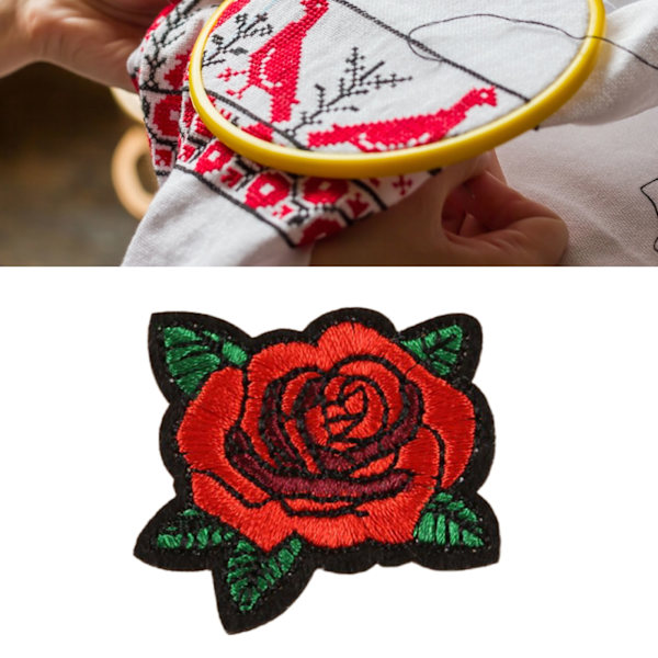 Rose Patch 1,6x1,5in Lys Farge Enkelt å Bruke Holdbar Multi Purpose Jakke Patch for Klær Bag Sko