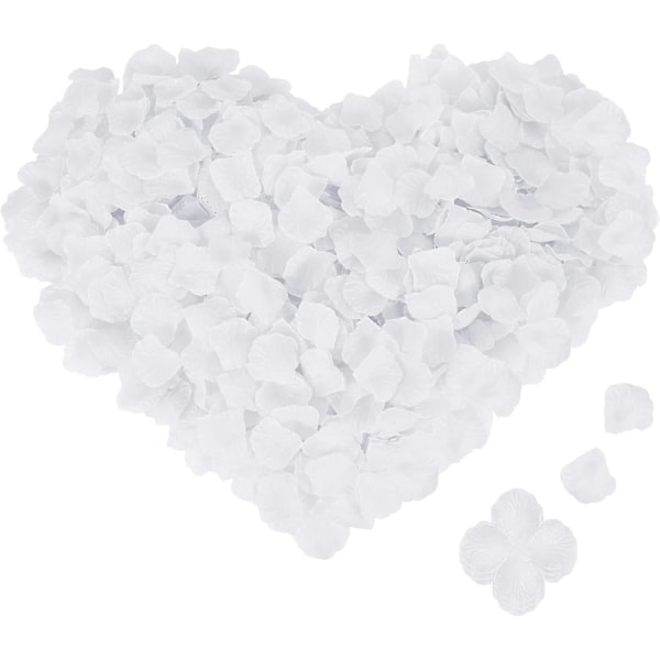 4000 stk. Kunstige hvite roseblader i silke for bryllup, Valentinsdag, fest, jubileum