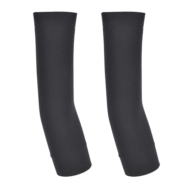 Et par svart nylon pustende svetteabsorberende slank armformingshylse for løpeyoga