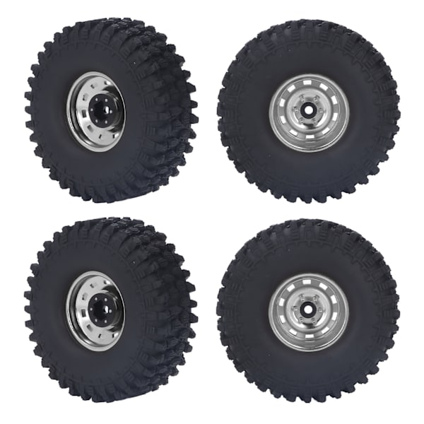 4 stk. RC-dekk med godt grep, sterk demping, høy slitestyrke, fjernkontrollbil-dekk for Scx10 for Trx4 1/10 grå