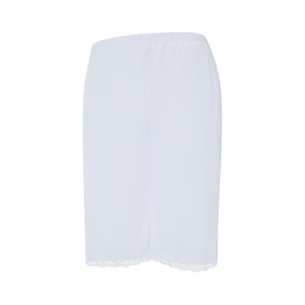 Dameundertøy Pyjamas Shorts Sateng Underkjoler Snip-it Culottes Underbukser Bloomers Hvit White L
