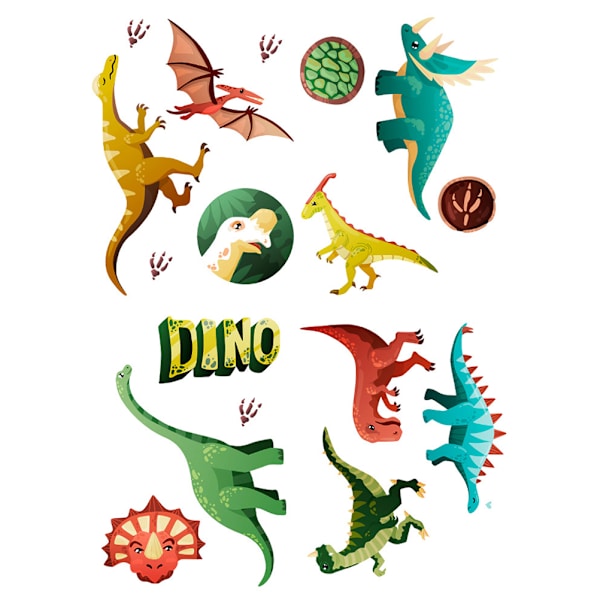 14 stk. Dinosaur Wall Decals Lysende Dinosaur Stickers Aftagelige PVC Dinosaur Wall Sticker til Soveværelse Klasseværelse